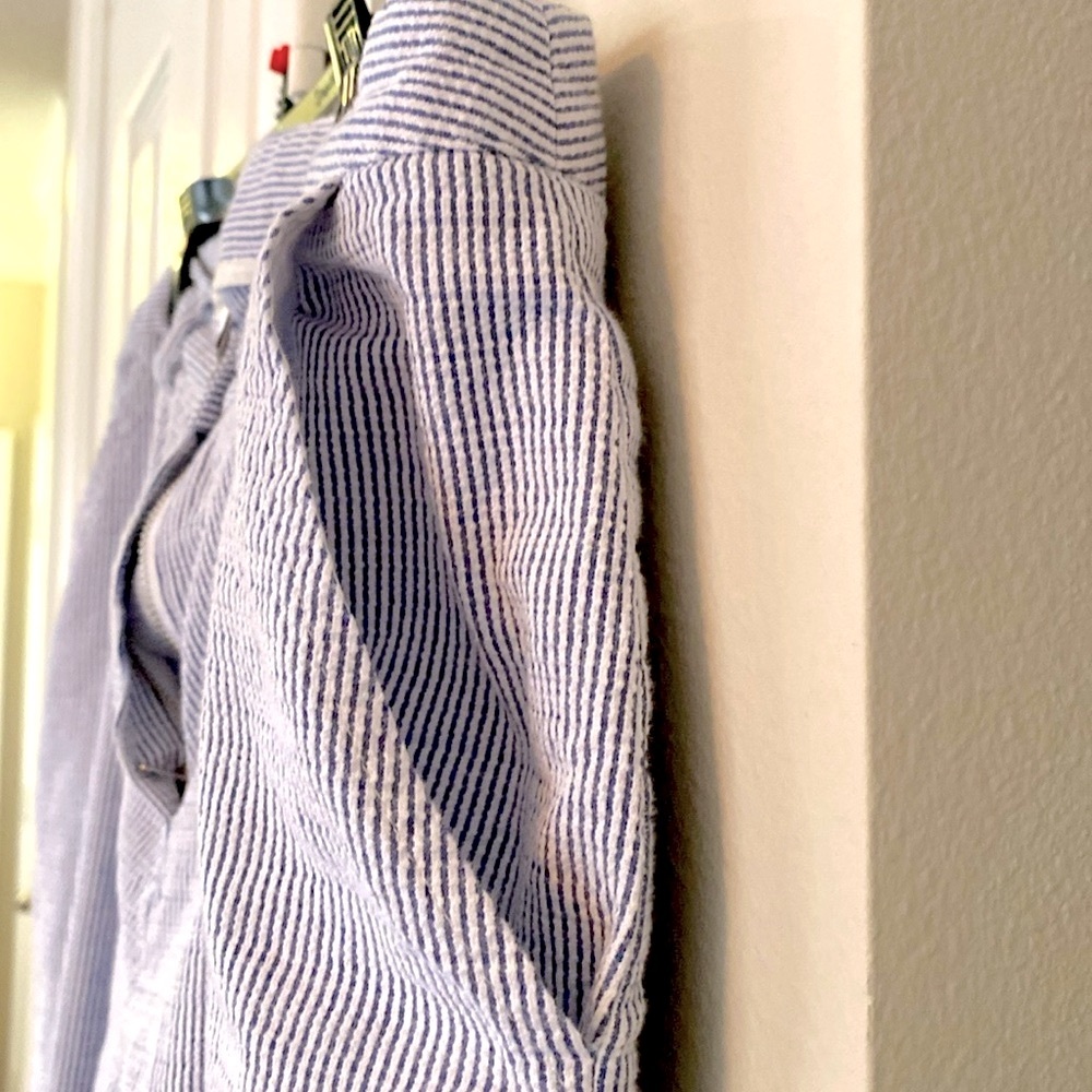 Poetry Blue & White Searsucker pants. 100% cotton in EUC. Great brand. Size 12. - Picture 4 of 15